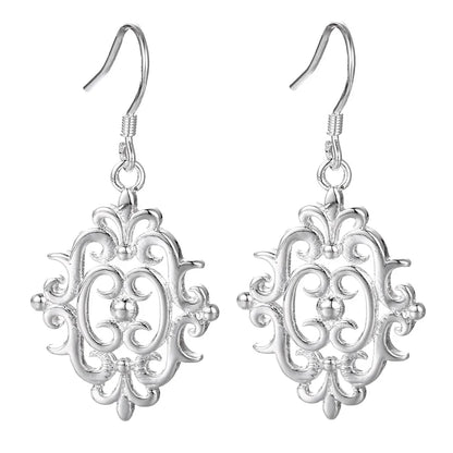 Noble Elegant Charm Pretty Fashion Women 925 Sterling Silver Wedding Party Jewelry Hook Earrings