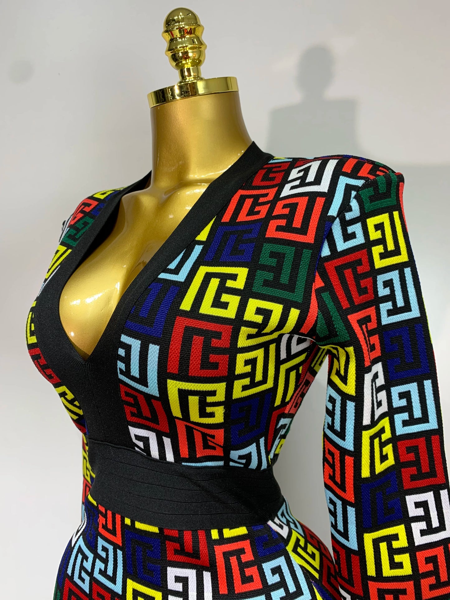 Women Long Sleeve V-Neck Bodycon Short Bandage Evening Party Cocktail Dress
