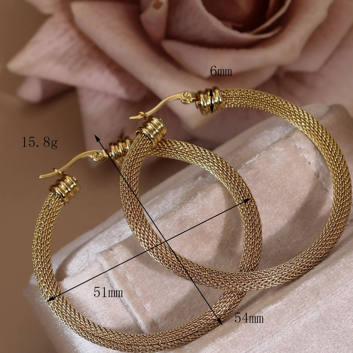 Fashionable 18K Gold-Plated Stainless Steel Women's Earrings Gifts