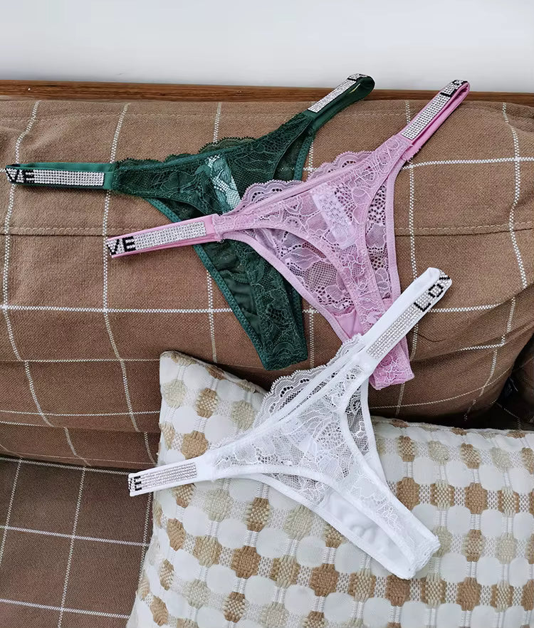 Sexy Girls Women Seamless Underwear Rhinestone G-String Thong Low Rise Briefs Panties
