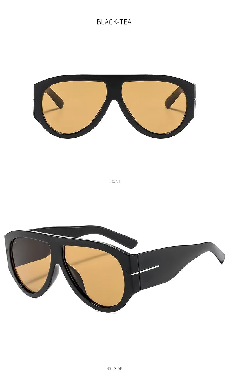 Y2K Women Men Vintage Fashion Designer Cat Eyes Oversized Sunglasses Glasses