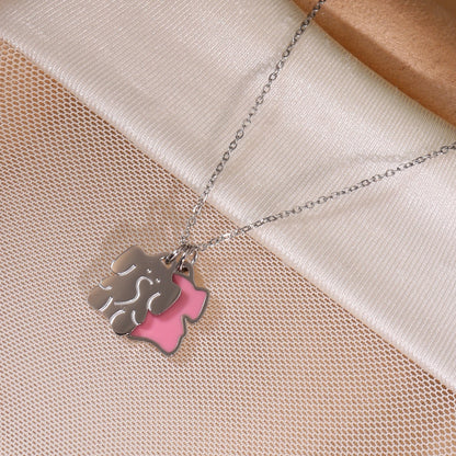 Women's Elephant Stainless Steel 18k Gold Plated Pendant Necklace
