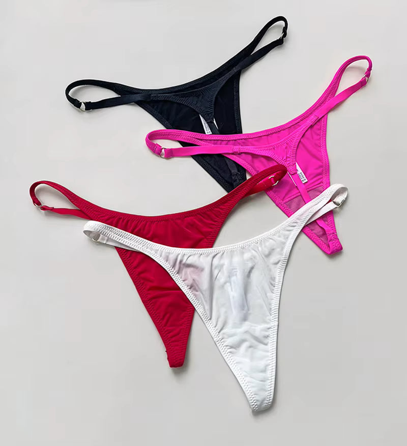 Ice Slik Low Waist Women G String Leopard Flower Panties Briefs Thong T-back Underwear