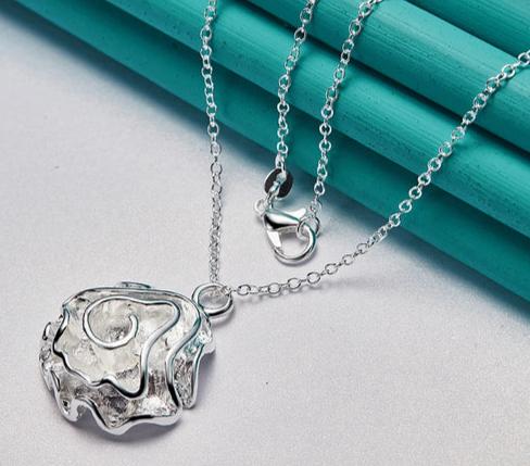 Women 925 Sterling Silver Rose Flower 18-30Inches Chain Wedding Engagement Party Charm Pendant Necklace
