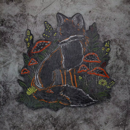 Mushroom Orange Foxes Motorcycle Embroidered Animal Patch Appliques Iron on Patches Badge Clothes Sewing