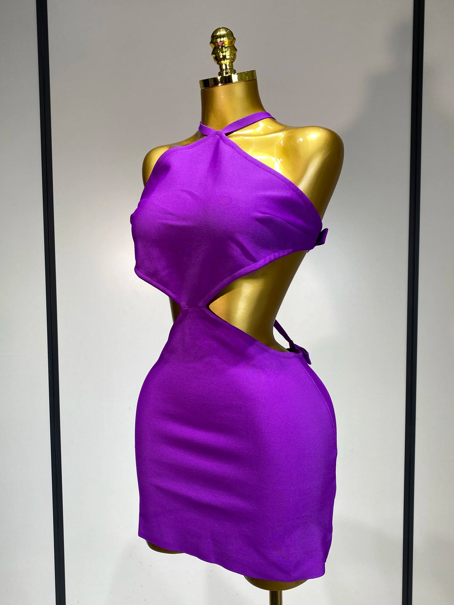 Sexy Backless Cut Out Bow Tie Bandage Celebrity Evening Party Birthday Dress