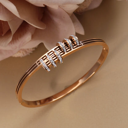 Women's Love Stainless Steel Crystal Bracelets Half Face Hollow Design Bracelet Bangle Jewelry Gifts