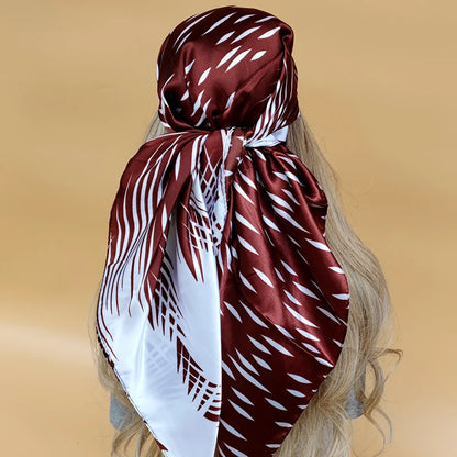 90cm Women Four Seasons Square Silk Satin Bandana Wrap Shawl Scarves Scarfs Spk3