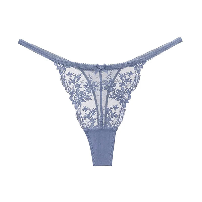Women Lace Underwear Briefs Breathable G--String Seamless Low Waist Hollow Out Thong Panties
