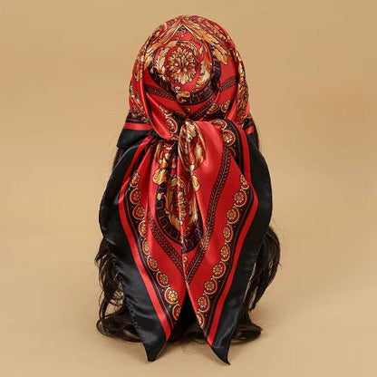 Women Fashion Silk Square Scarf Printed Flower Pashmina Bandana Scarves