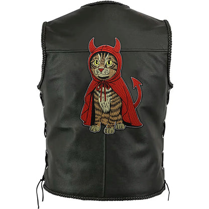 Japanese Cartoon Noodle-Eating Cloak Cat Embroidered Patches Iron on Badges Twill Craft Sticker Clothes