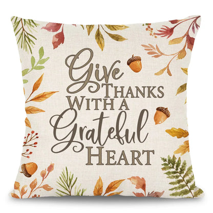 Home Decor Maple Squirrel Bird Design Thanksgiving Cushion Pillowcase Covers