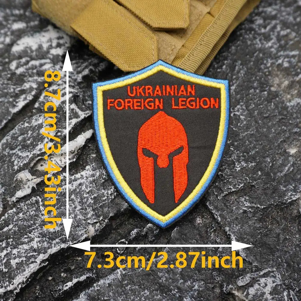 Ukrainian Foreign Legion Embroidered Patch w/ Iron-on / Sew Patches Applique