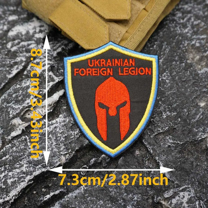 Ukrainian Foreign Legion Embroidered Patch w/ Iron-on / Sew Patches Applique