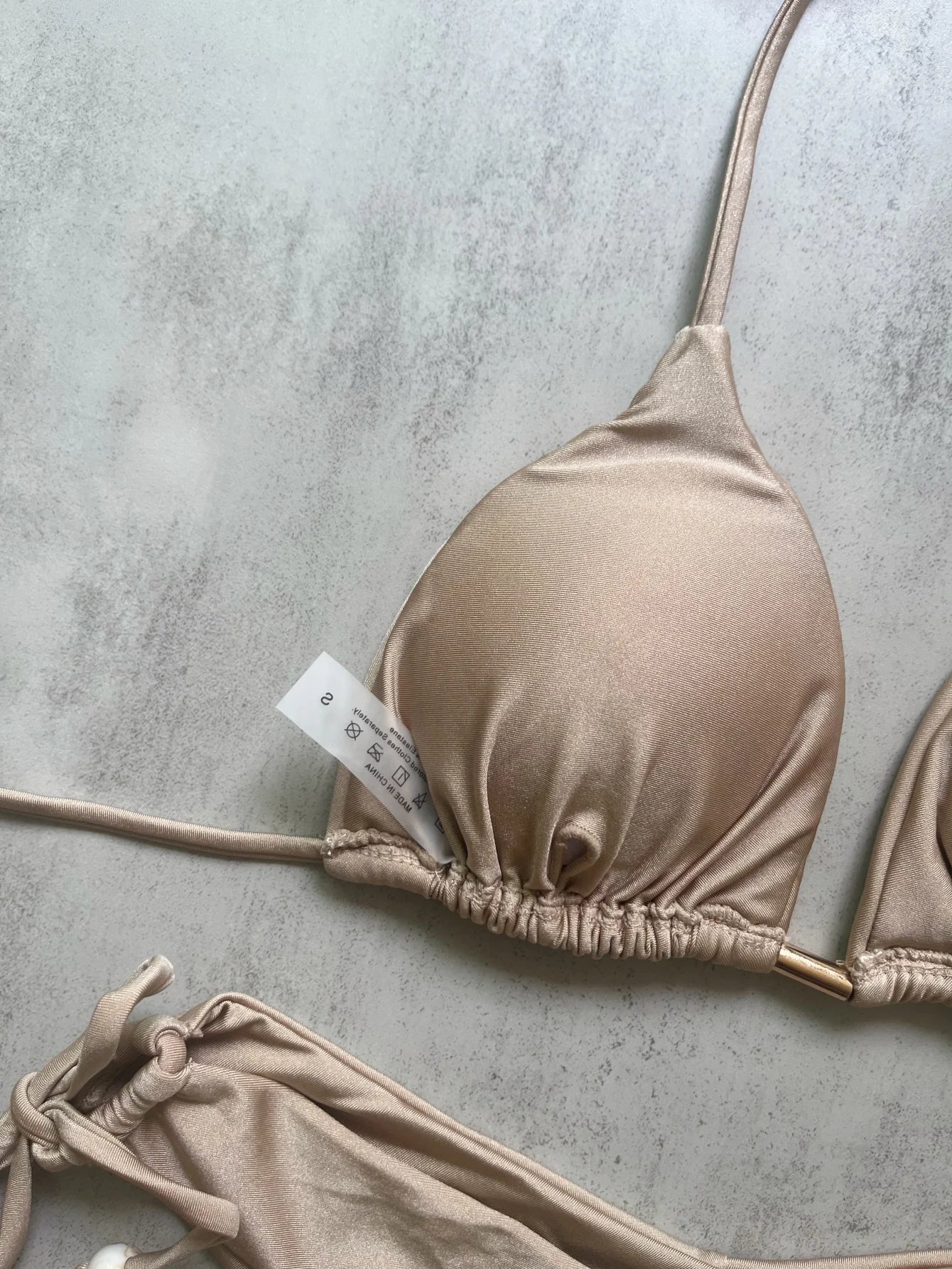Sexy Lace Up Micro Bikini Women Solid Halter Push Up Bra Tie Side Triangle Swimsuit Bathing Suit