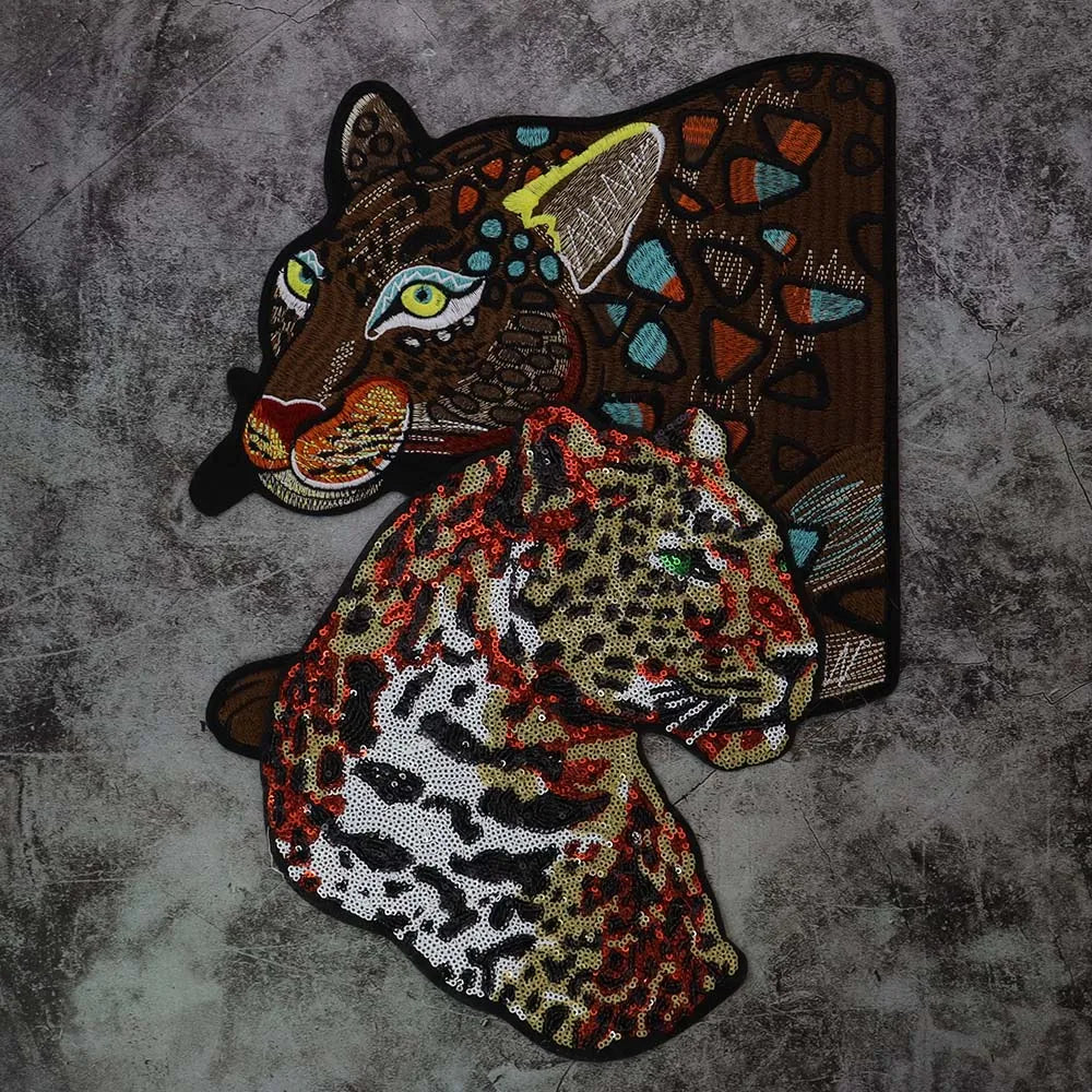 Embroidery Domineering Large Leopard patch Sew on Applique clothes DIY Craft