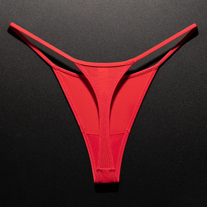 Women Low Waist G-String Leopard Briefs Thong Ice Slik T-back Underwear Seamless Panties