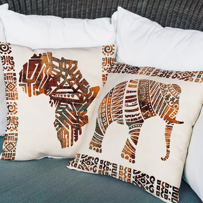 African Tribal Stylish Animal Giraffe Lion Elephant Vintage Sofa Cushion Pillowcase Cover