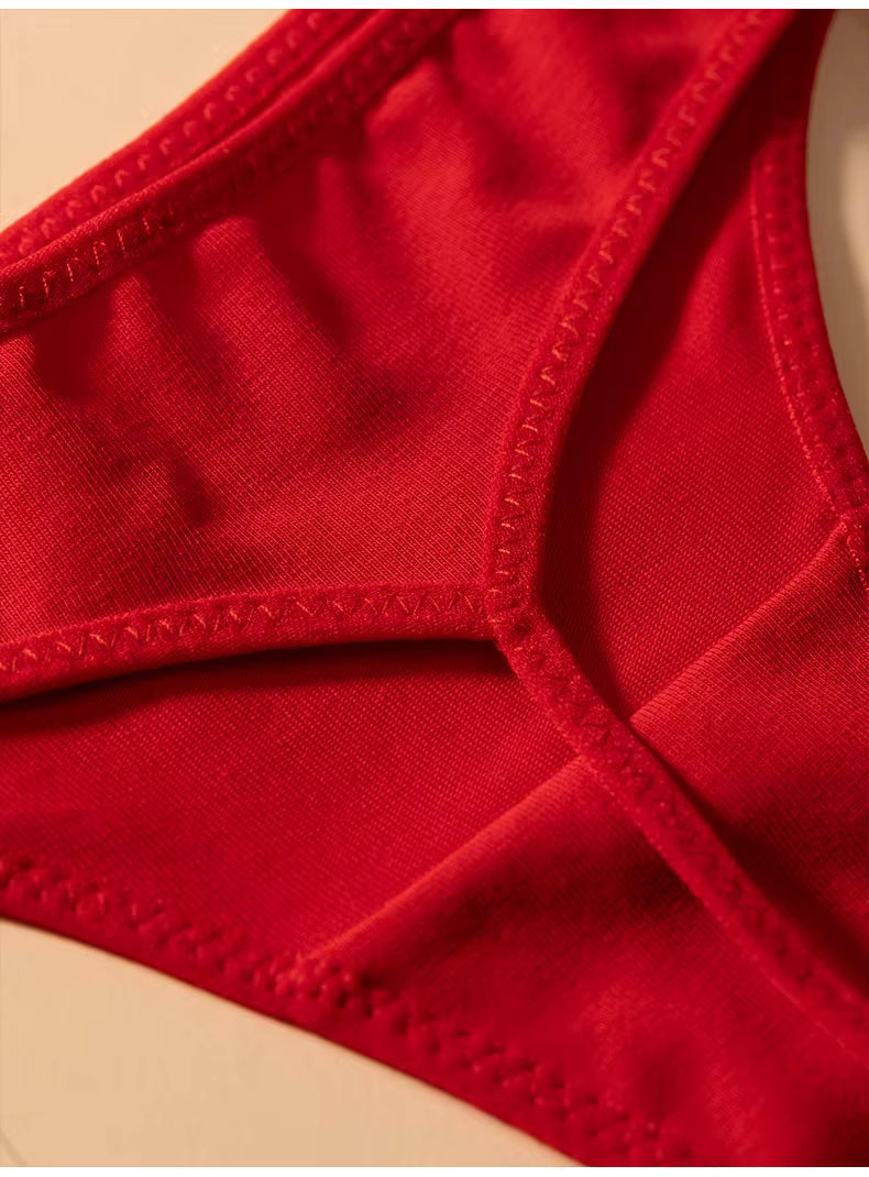 Women T-back Briefs Cotton G-String Thong Underwear Low Waist Seamless Panties