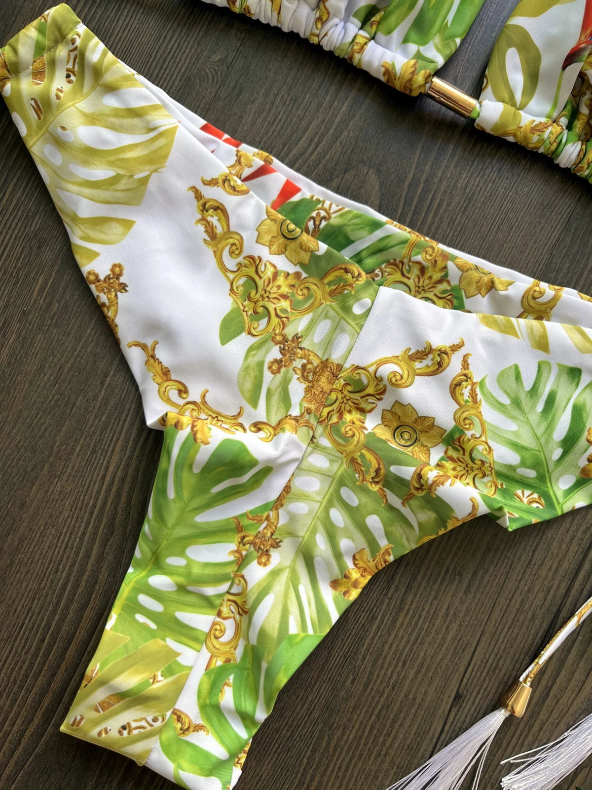 Sexy Print Bandage Women Swimsuit Two-piece Triangle Halter Swimwear Bathing Brazilian Bikinis Suit