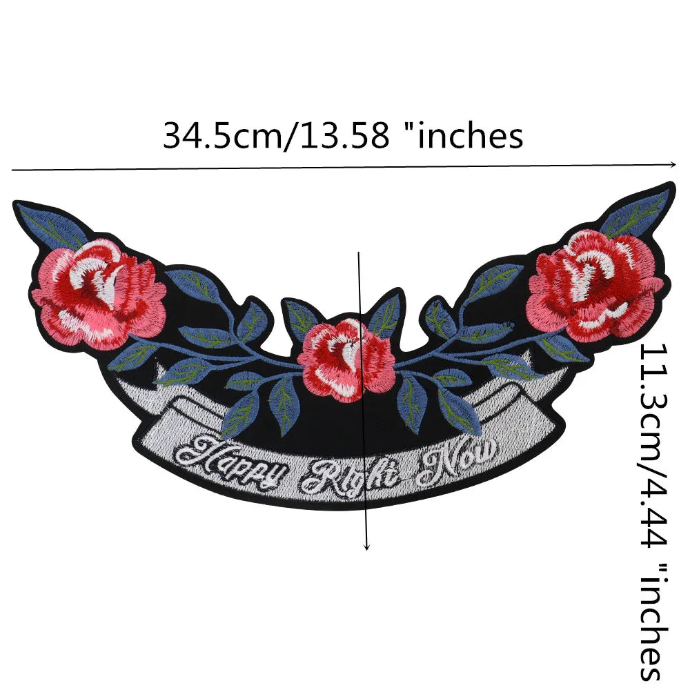 Embroidery letter Flower Tiger Head Patch Appliques Iron on Patches Badge Clothes Sewing
