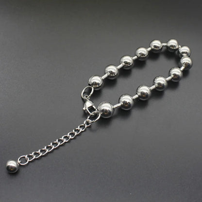 Women Men Wedding Party Fashion Stainless Steel Ball Titanium Steel Bracelet