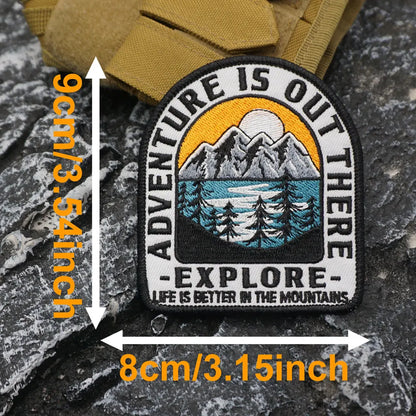 Adventure is out There Explore Embroidered Patch Iron on / Sew Applique Patches