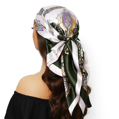 90*90cm Women Four Seasons Square Silk Satin Bandana Wrap Shawl Scarves Scarfs ggk7