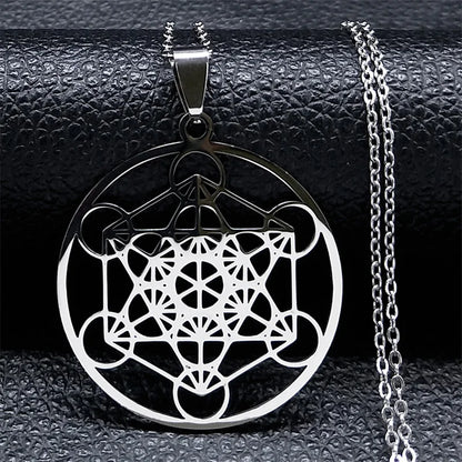 Men Seal of Solomon Talisman Protection Seven Archangels Amulet Stainless Steel Necklace