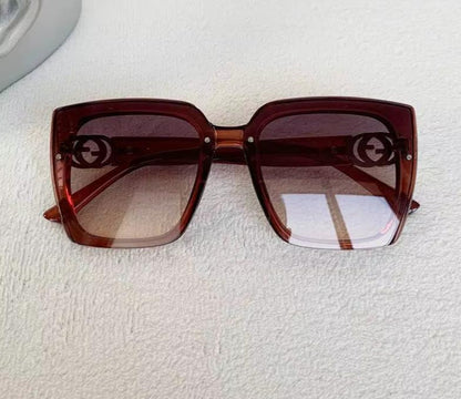 Men Women Glamour Designer Oversized Square Rimless Eyewear UV400 Sunglasses