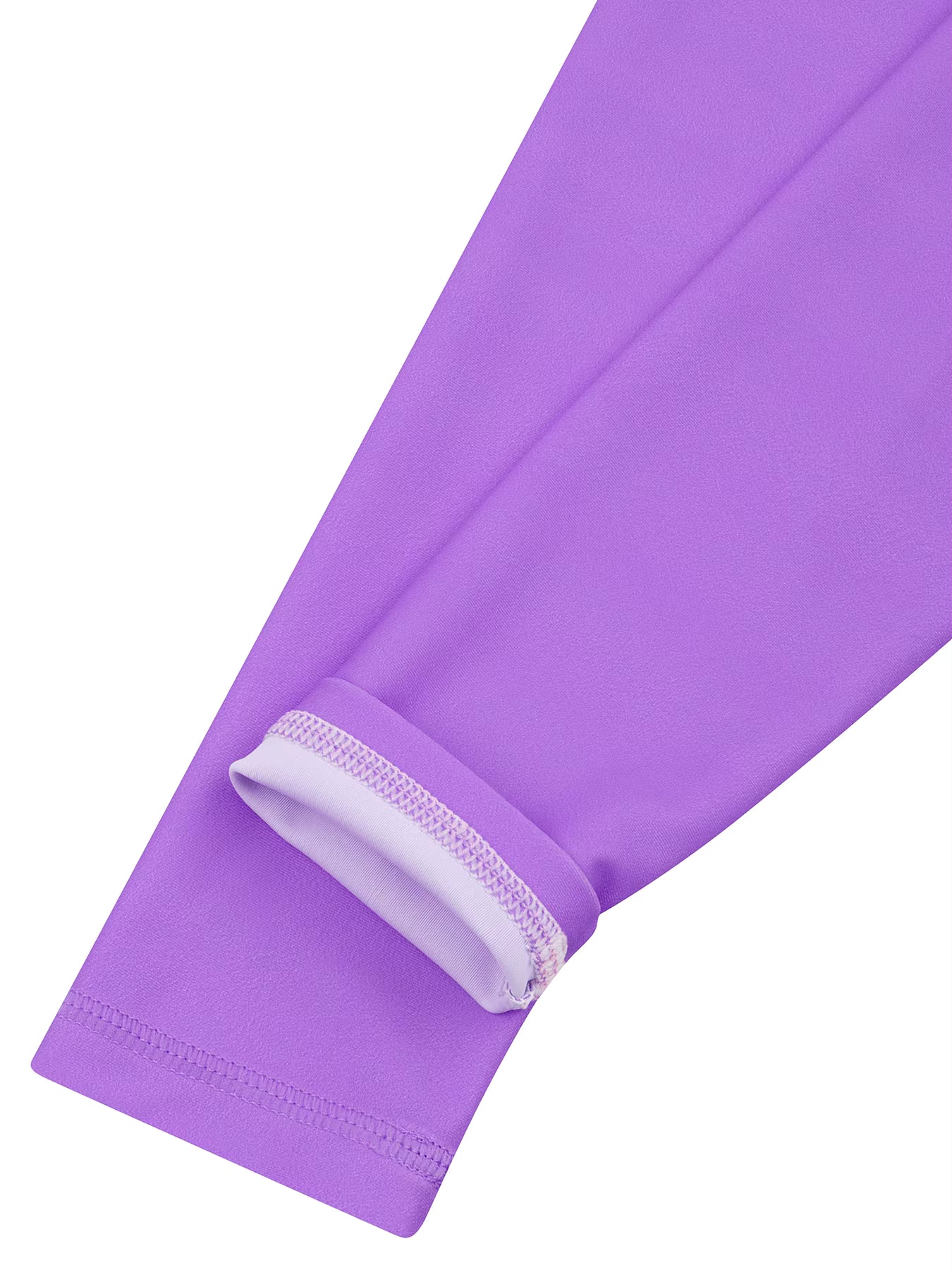 Long-Sleeved Purple Kids Girls One-Piece Tropical Plants Print Boyleg Rash Guard Beach Swimming Suit