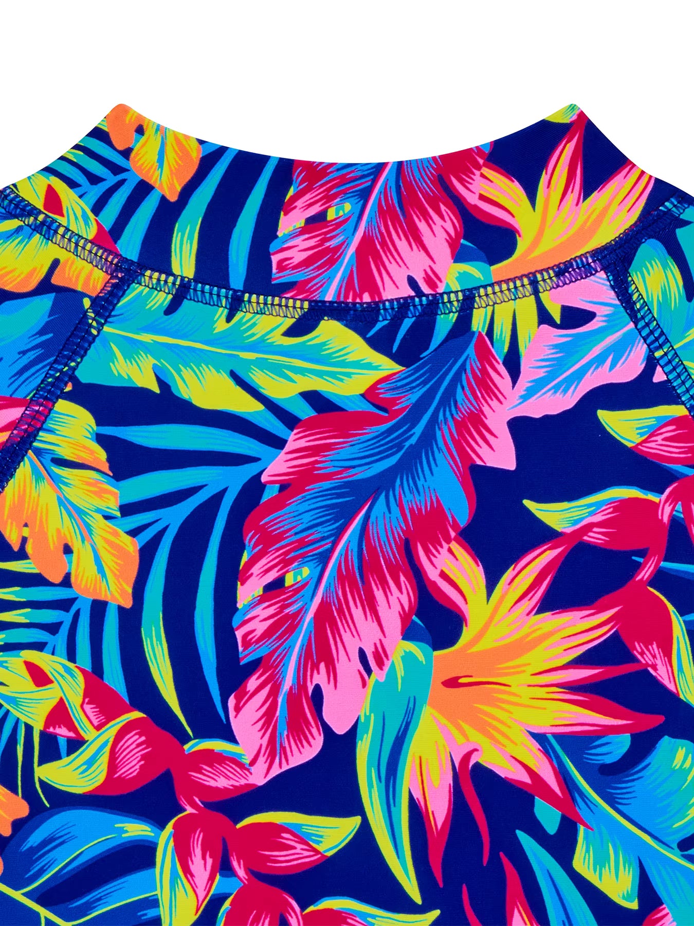 Girls Kids One-Piece Long Sleeve All-over Plant Print Beach Boyleg Shorts Swimming Suit Swimsuit