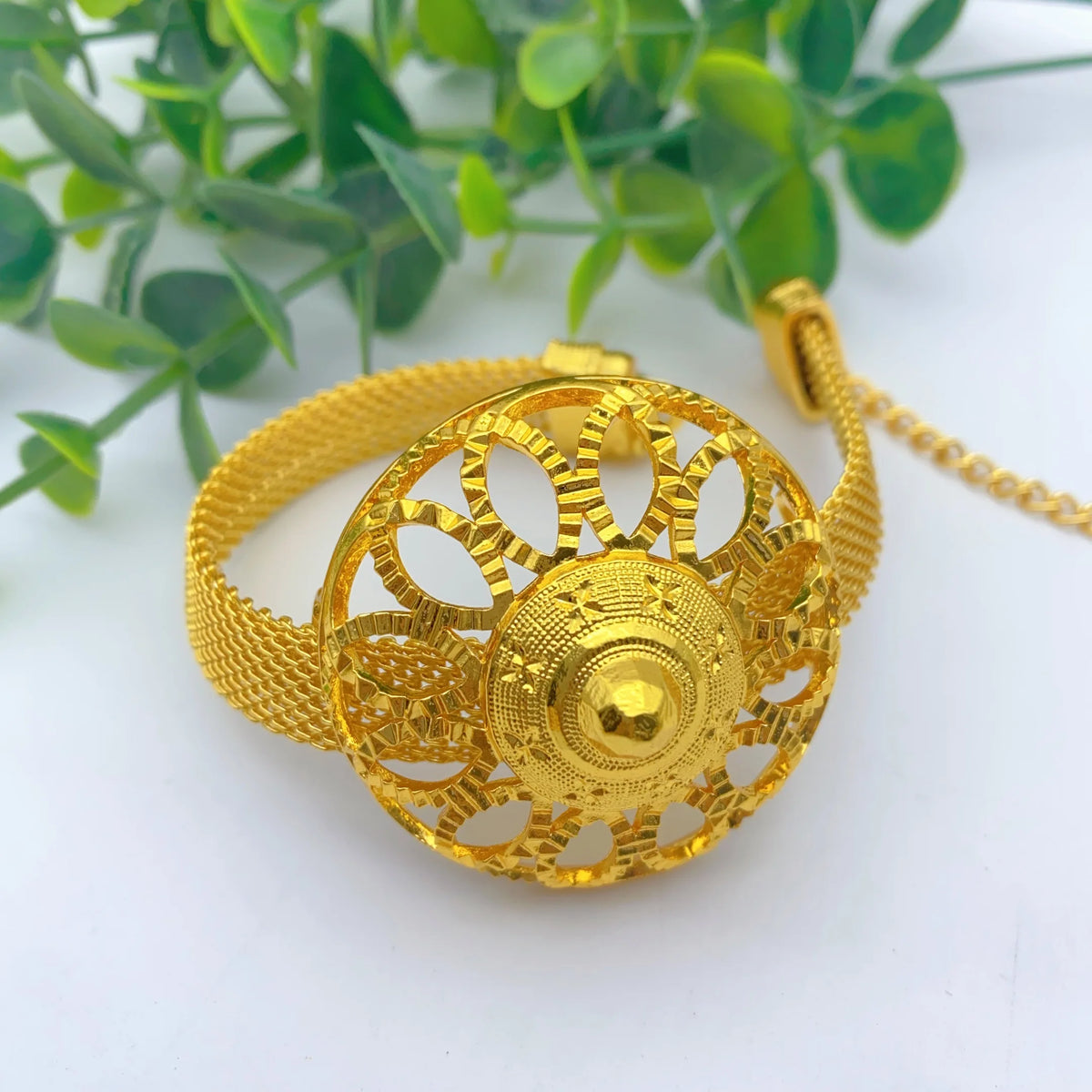 African Indian Bridal Women 24k Gold Color Dubai Ethiopian Necklace Earrings Jewelry Sets