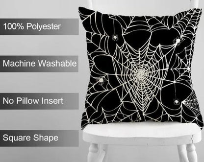 18x18 Inches Halloween Skull Spider Spooky Web Design Sofa Cushion Pillowcase Home Decor