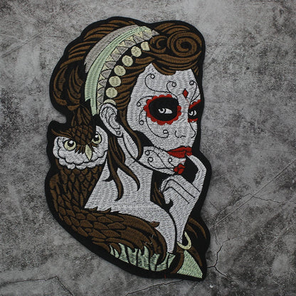 Embroidered Beauty Sexy Red Rose Love face Girl Patch Iron On Embroidered Patches for Clothes