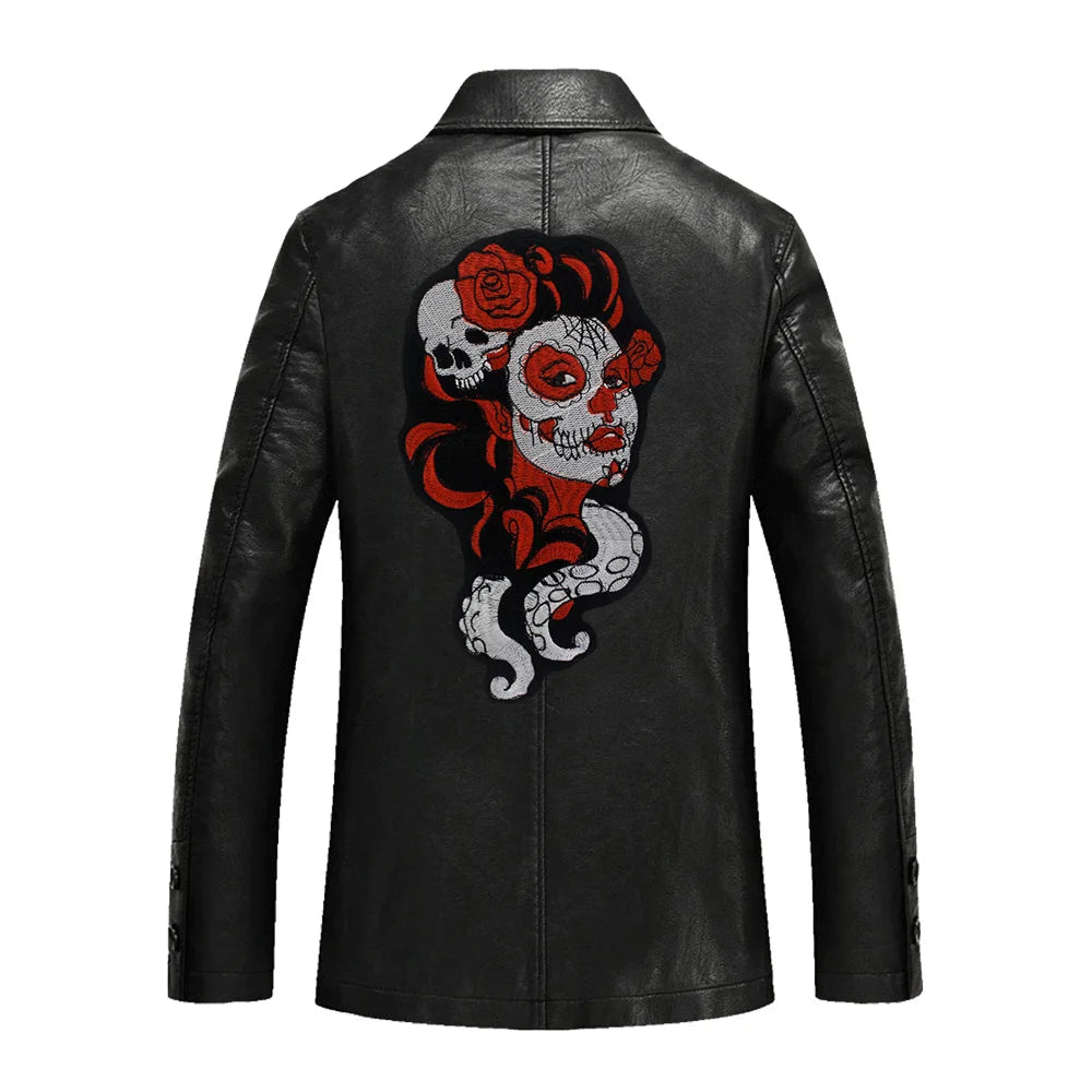 Punk Skull Embroidery Ghost Bride Stripe Badge Patch Iron on Patches Clothes DIY
