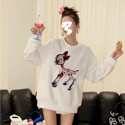 Bambi deer Pattern Embroidery Patch Appliques Iron on Patches Badge Clothes Sewing