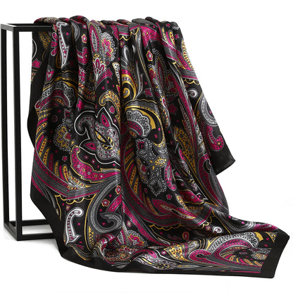 90*90cm Women Four Seasons Square Silk Satin Bandana Wrap Shawl Scarves Scarfs ggk7
