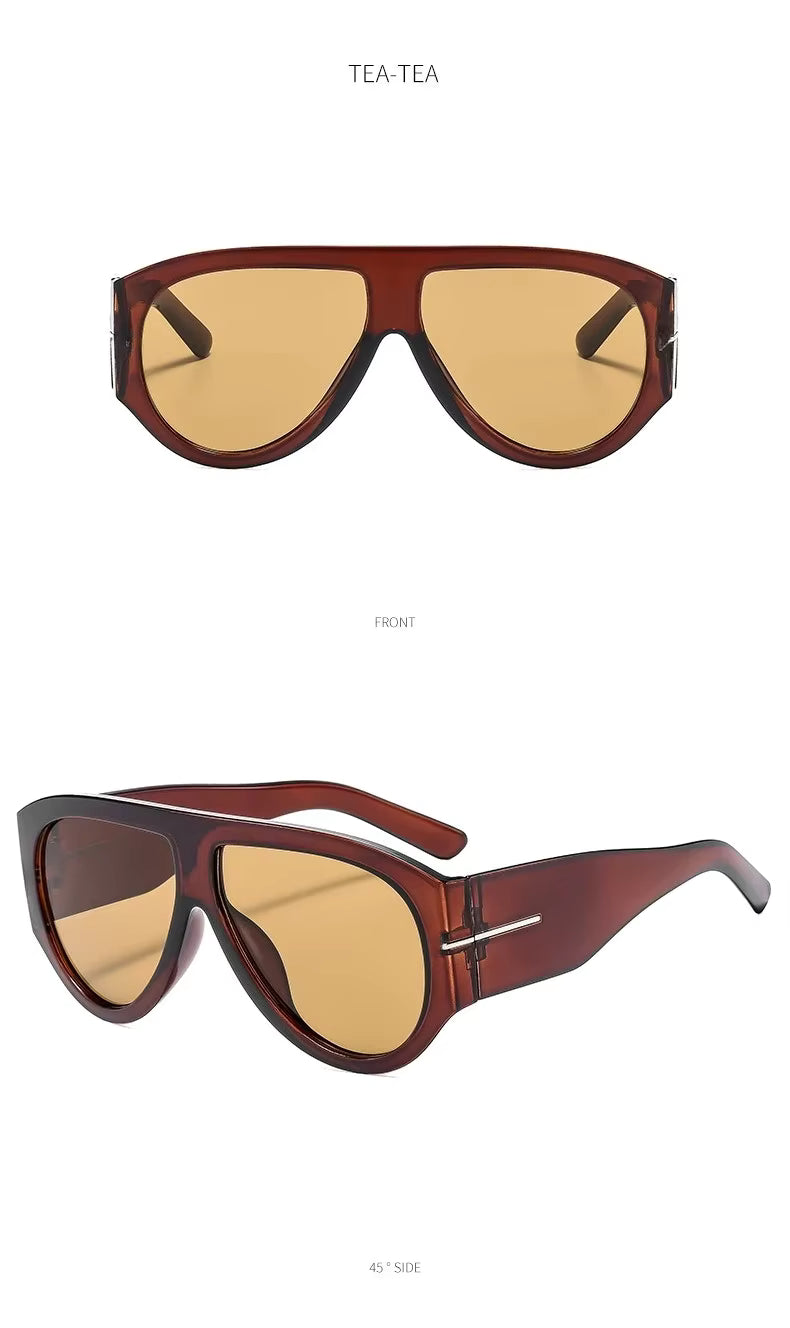 Y2K Women Men Vintage Fashion Designer Cat Eyes Oversized Sunglasses Glasses