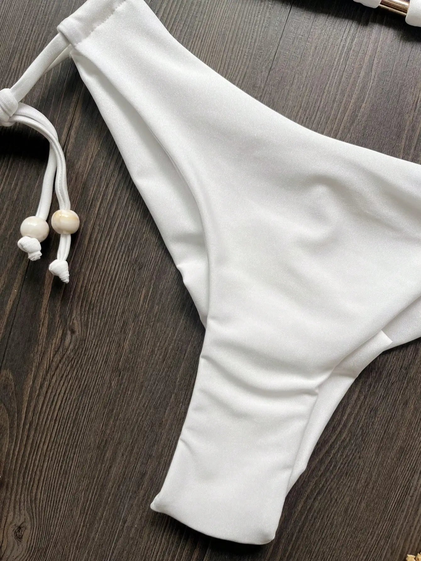 Women Lace Up Brazilian Thong Solid White/Black/Coffee Halter Swimsuit Bathing Beachwear Suit