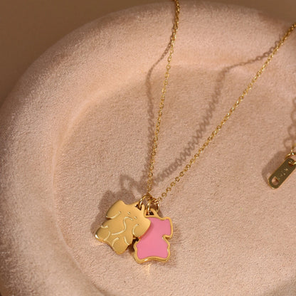 Women's Elephant Stainless Steel 18k Gold Plated Pendant Necklace