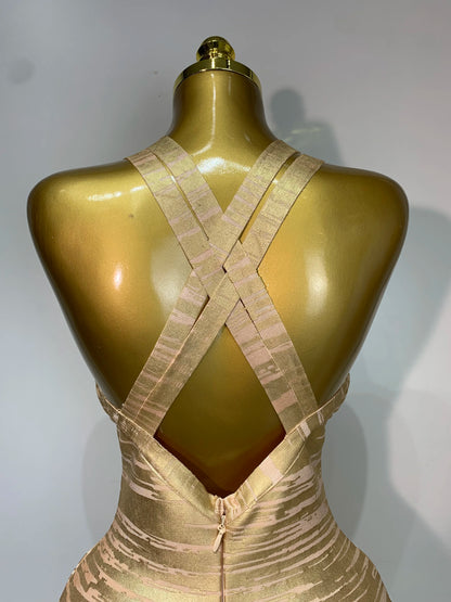 Sexy Deep V Neck Bandage Bodycon Mini Celebrity Elegant Evening Party Dress