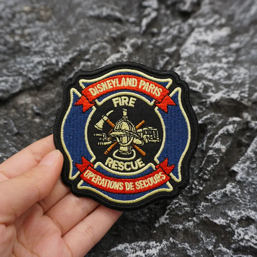 PARIS OPERATIONS DE SECOURS FIRE RESCUE Embroidered Patch  Iron-On Sewing Clothes Patches Applique