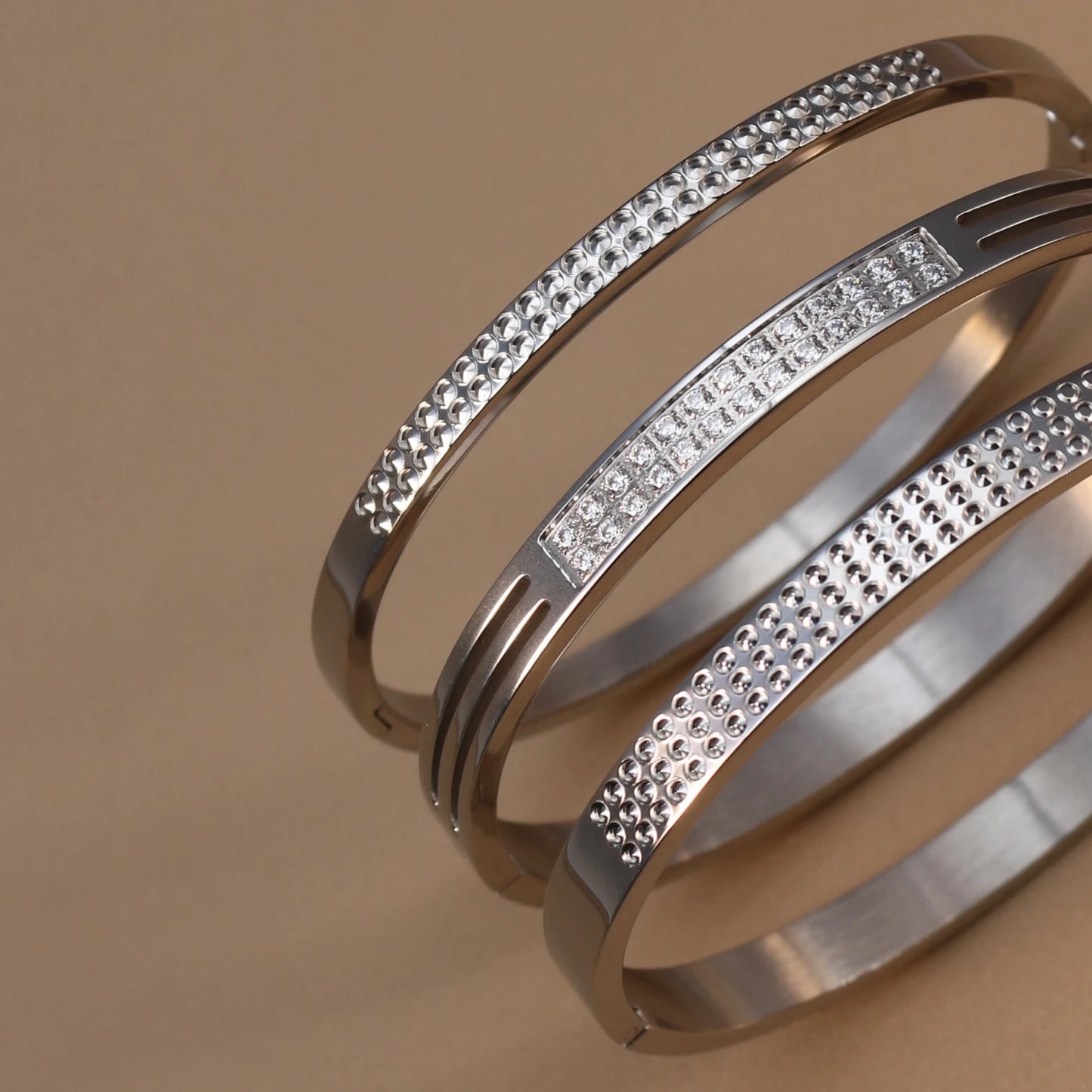 Stainless Steel 18K Gold Plated Zircon Women's Bracelet Bangles Gifts