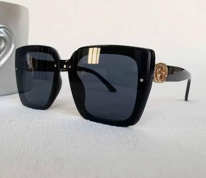 Men Women Glamour Designer Oversized Square Rimless Eyewear UV400 Sunglasses