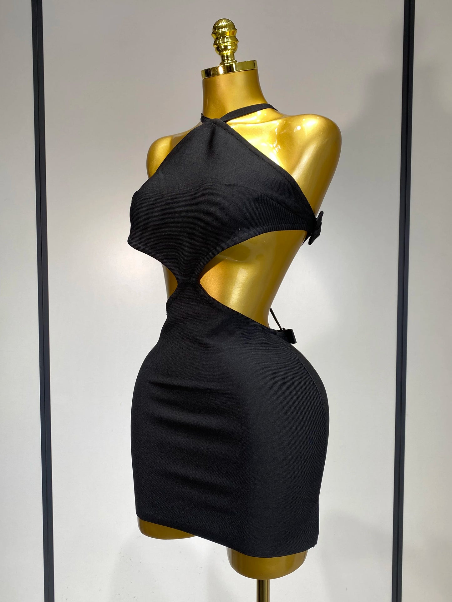 Sexy Backless Cut Out Bow Tie Bandage Celebrity Evening Party Birthday Dress