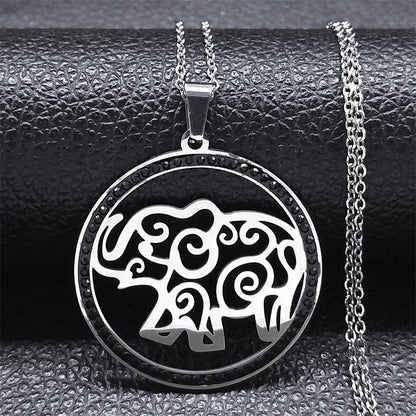Pug Dog Stainless Steel Crystal Necklace Pendant Gold Color Chain Necklace