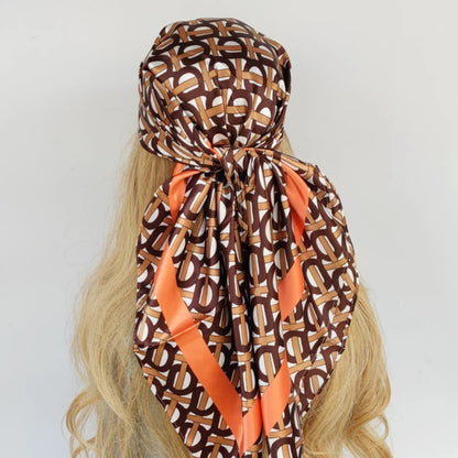 90cm Women Four Seasons Square Silk Satin Bandana Wrap Shawl Scarves Scarfs Spk3