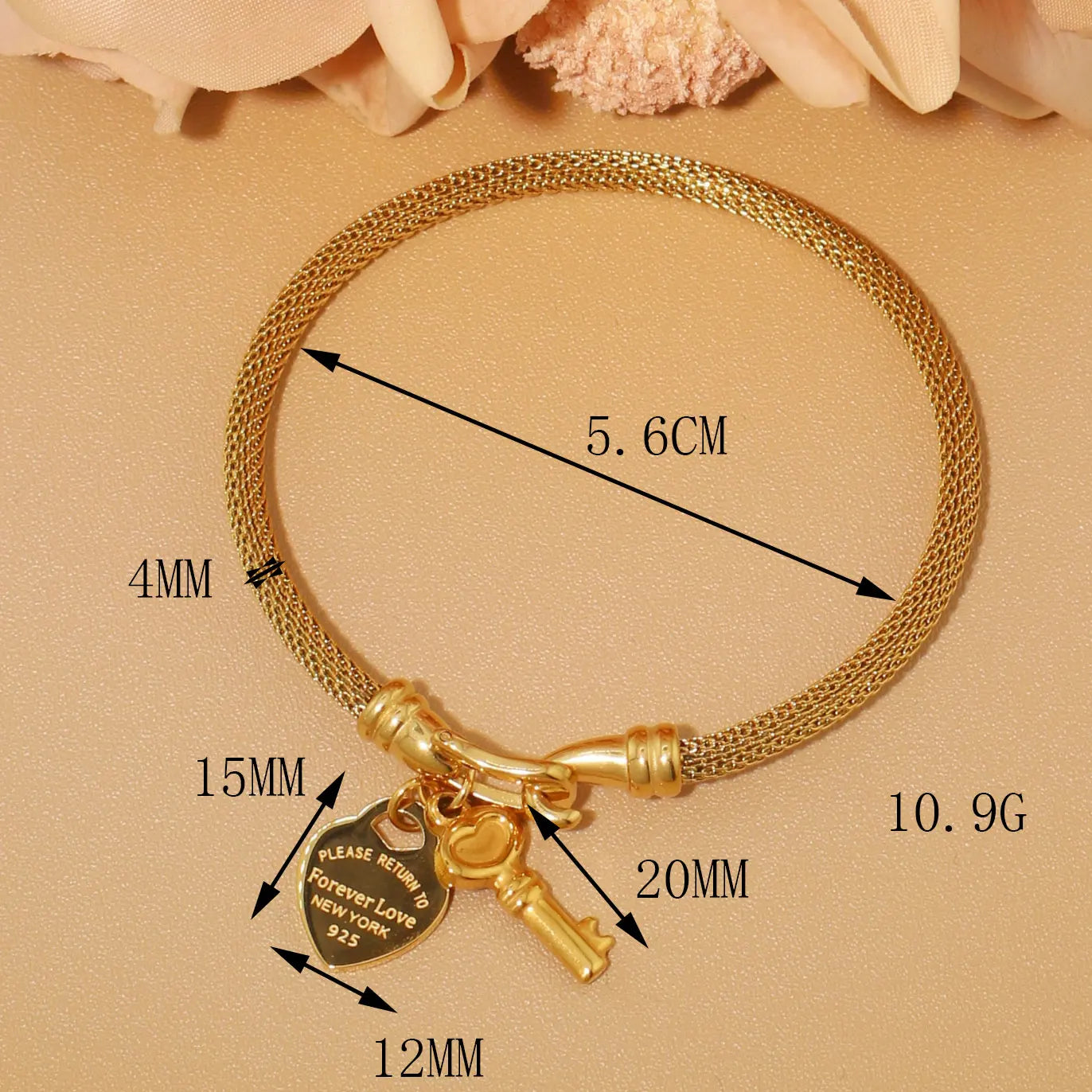 Stainless Steel 18K Gold Plated Bracelet Women's Fashion Jewelry Gift
