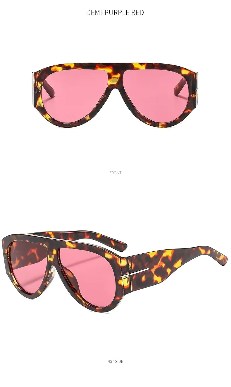 Y2K Women Men Vintage Fashion Designer Cat Eyes Oversized Sunglasses Glasses